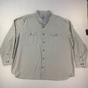 Carhartt Men’s Button-Down Long Sleeve Work Shirt in Light Tan Size 4XL